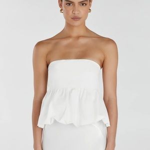 DISSH Tullulah White Cotton Bubble Top